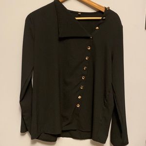 Black blouse with side buttons size L